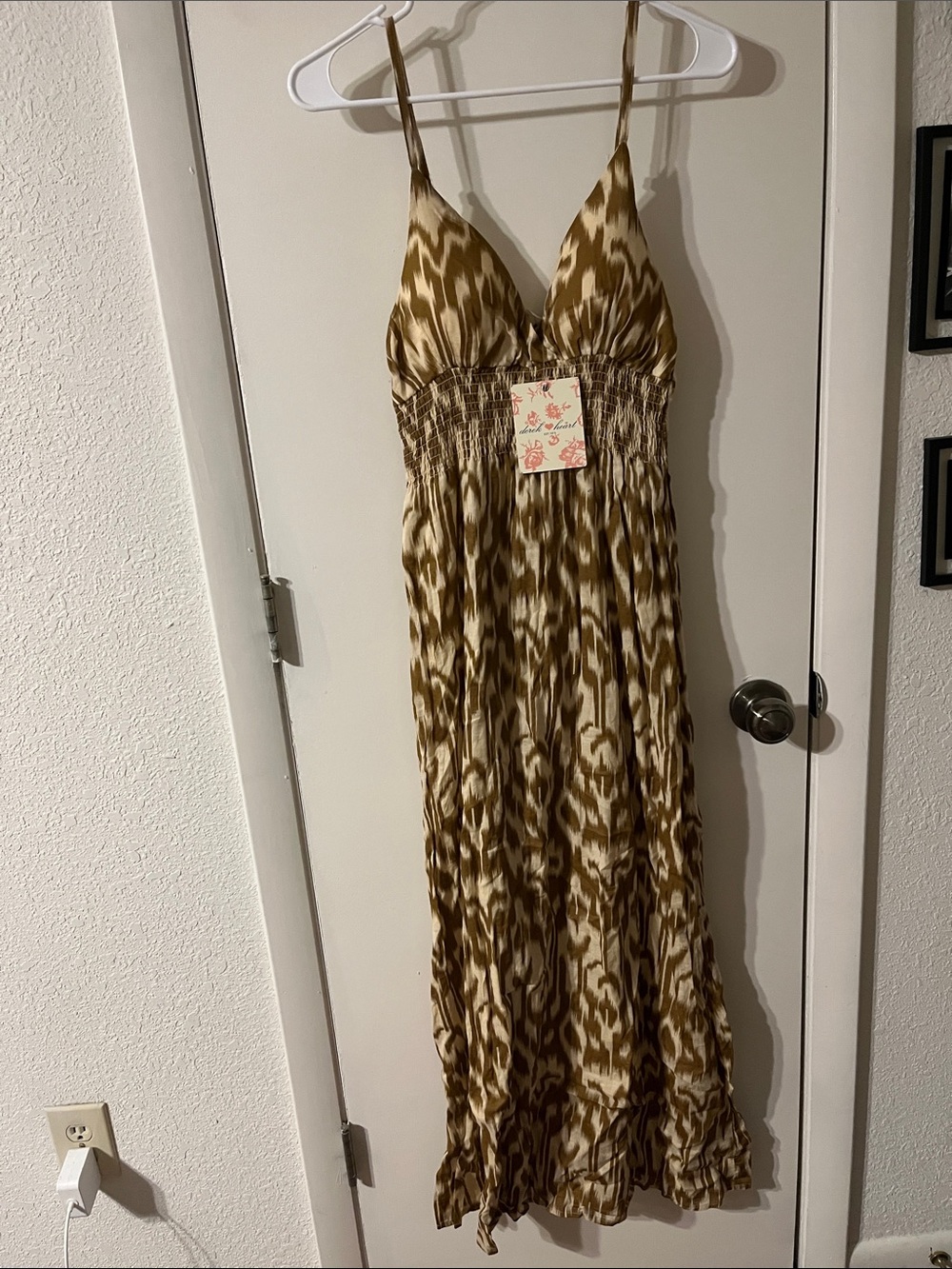 NWT Derek Heart multi brown spaghetti strap maxi dress